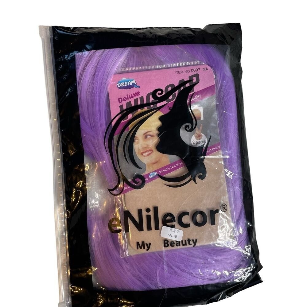 ENILECOR Purple Bob Wig Bangs Halloween Dress Up